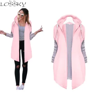 2017 Larger Size Women Irregular Hem Tie Collar Sweatshirt Casual Knitted Patchwork Female Zip-up Coat Fashion Outwear Plus size