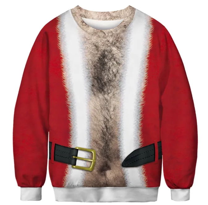 2024 Ugly Christmas Sweater  Men & Women Long Sleeve Pullover Hoodies Casual Unisex Sweatshirts