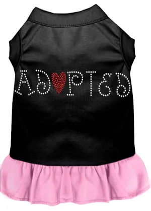 Adopted Rhinestone Dresses Black With Light Pink Xxl