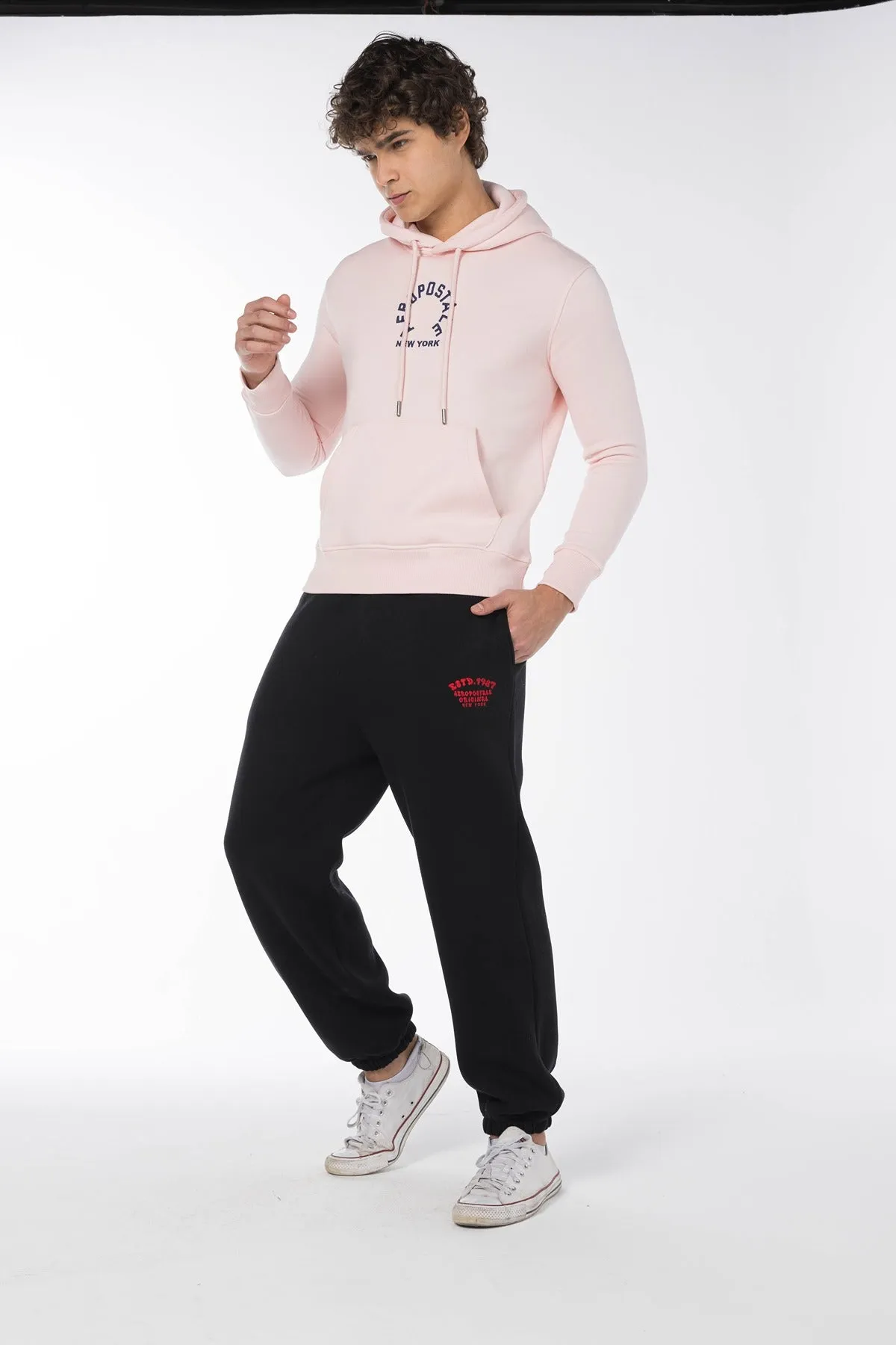 AEROPOSTALE NEW YORK CIRCLE HOODIE-LTPINK