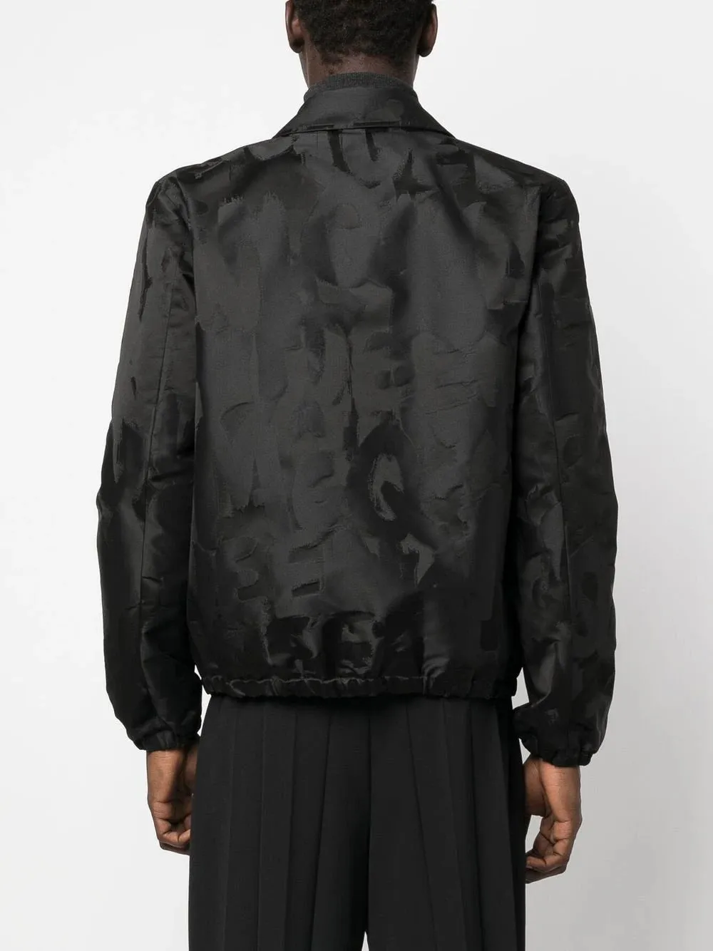 ALEXANDER MCQUEEN Satin Collared Bomber Jacket Black