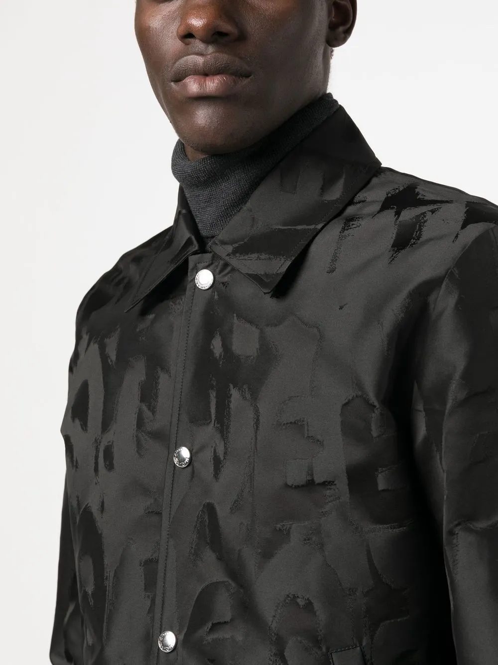 ALEXANDER MCQUEEN Satin Collared Bomber Jacket Black