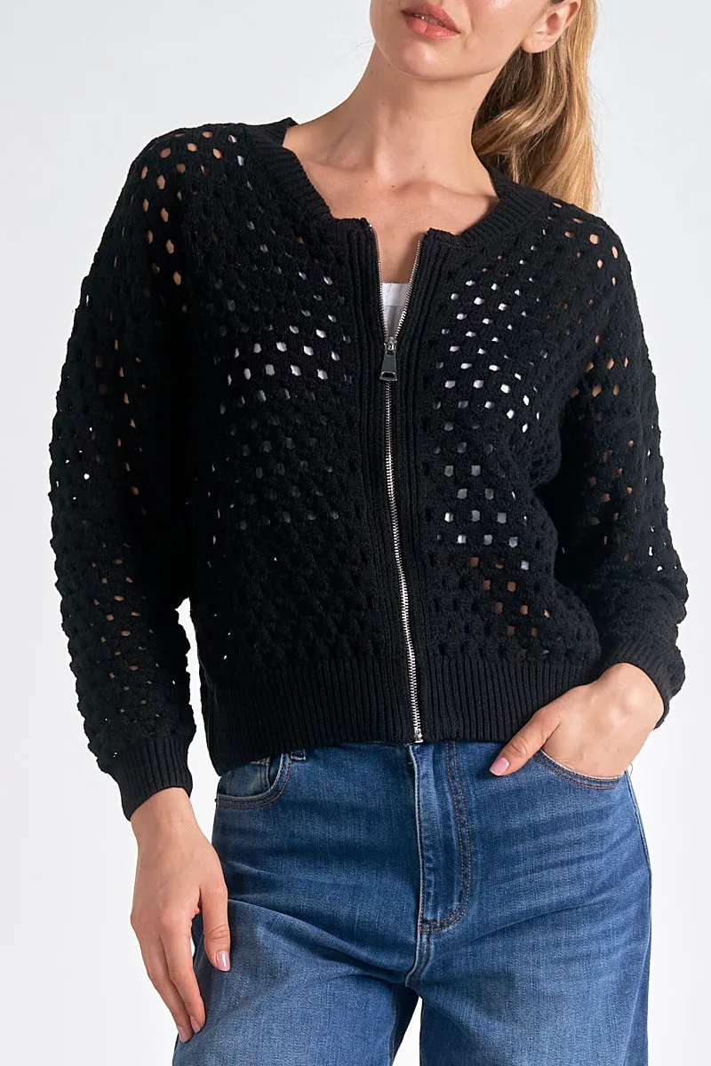 Aster Zipper Cardigan