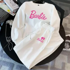 Barbie White Outfit Fashionable Tracksuit For Women