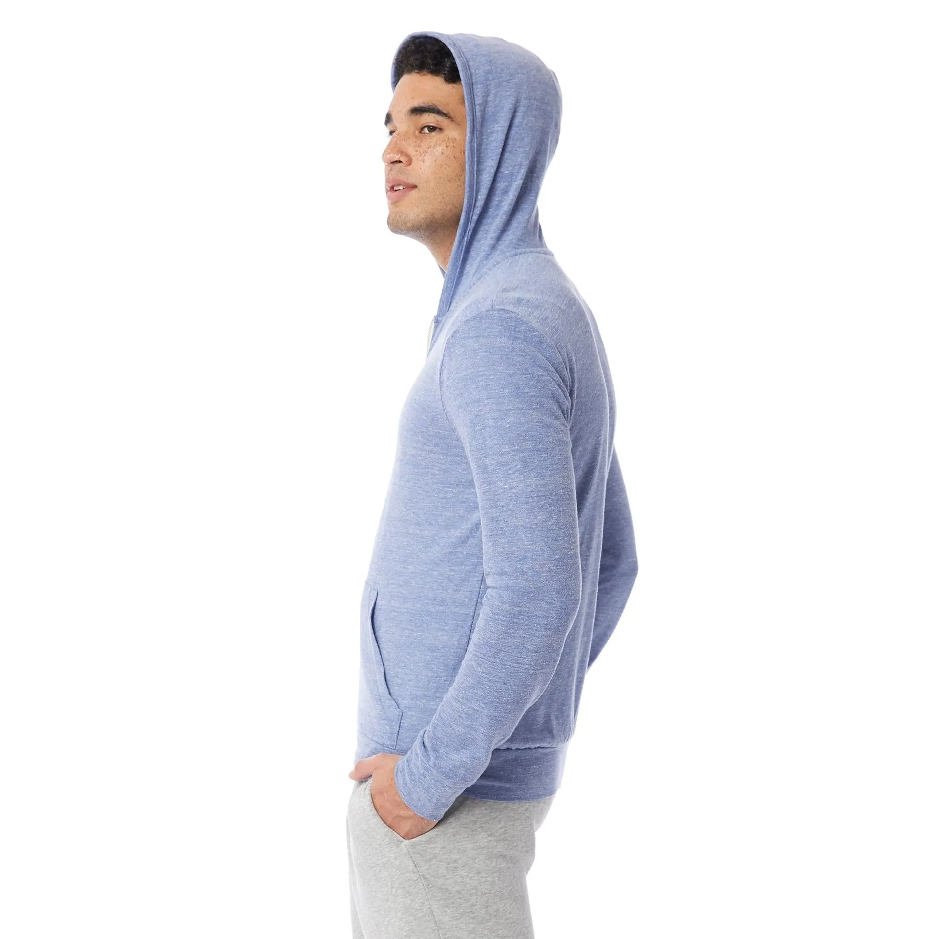 Basic Eco-Jersey Zip Hoodie (Pacific Blue)