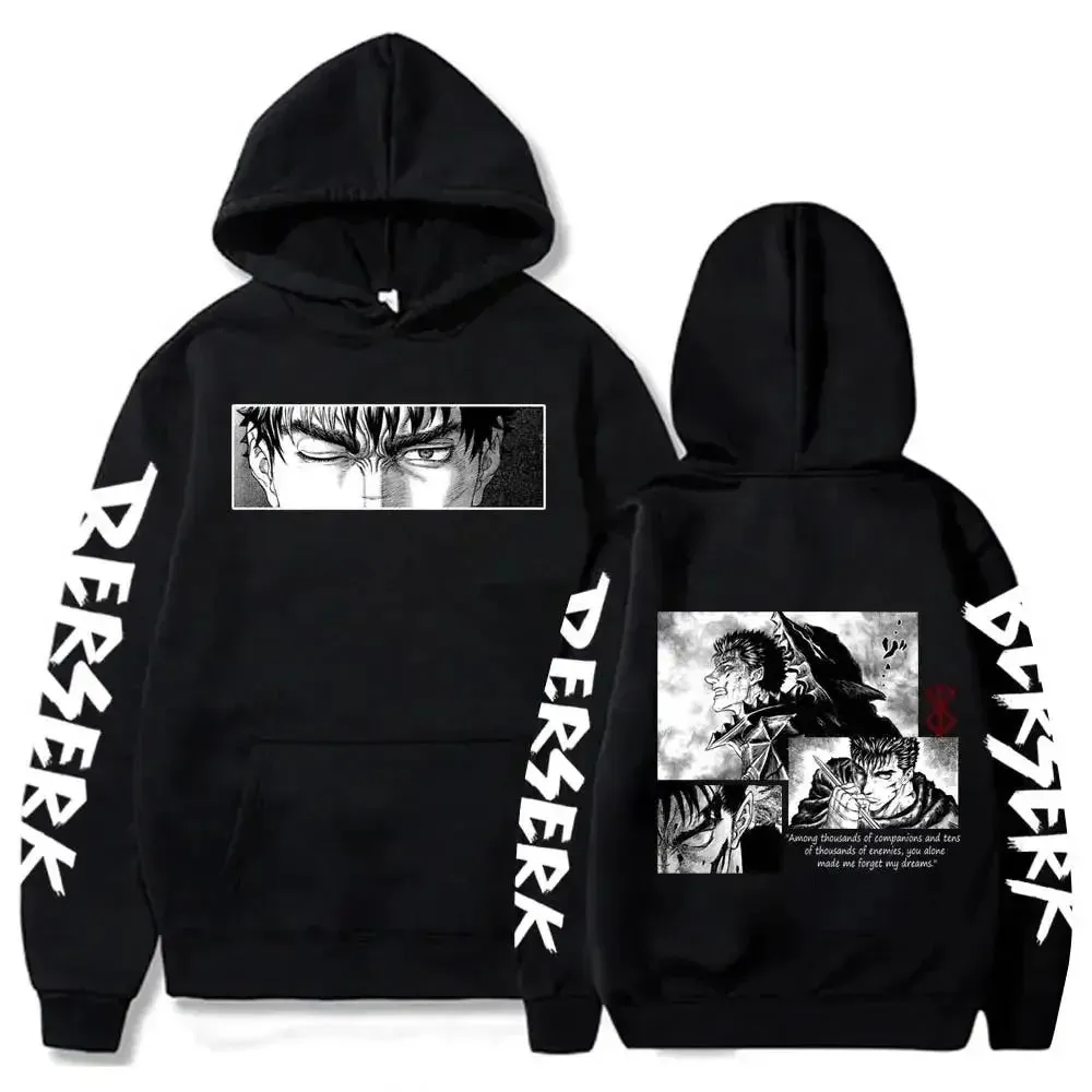 Berserk Guts Graphic Print Streetwear Hoodies