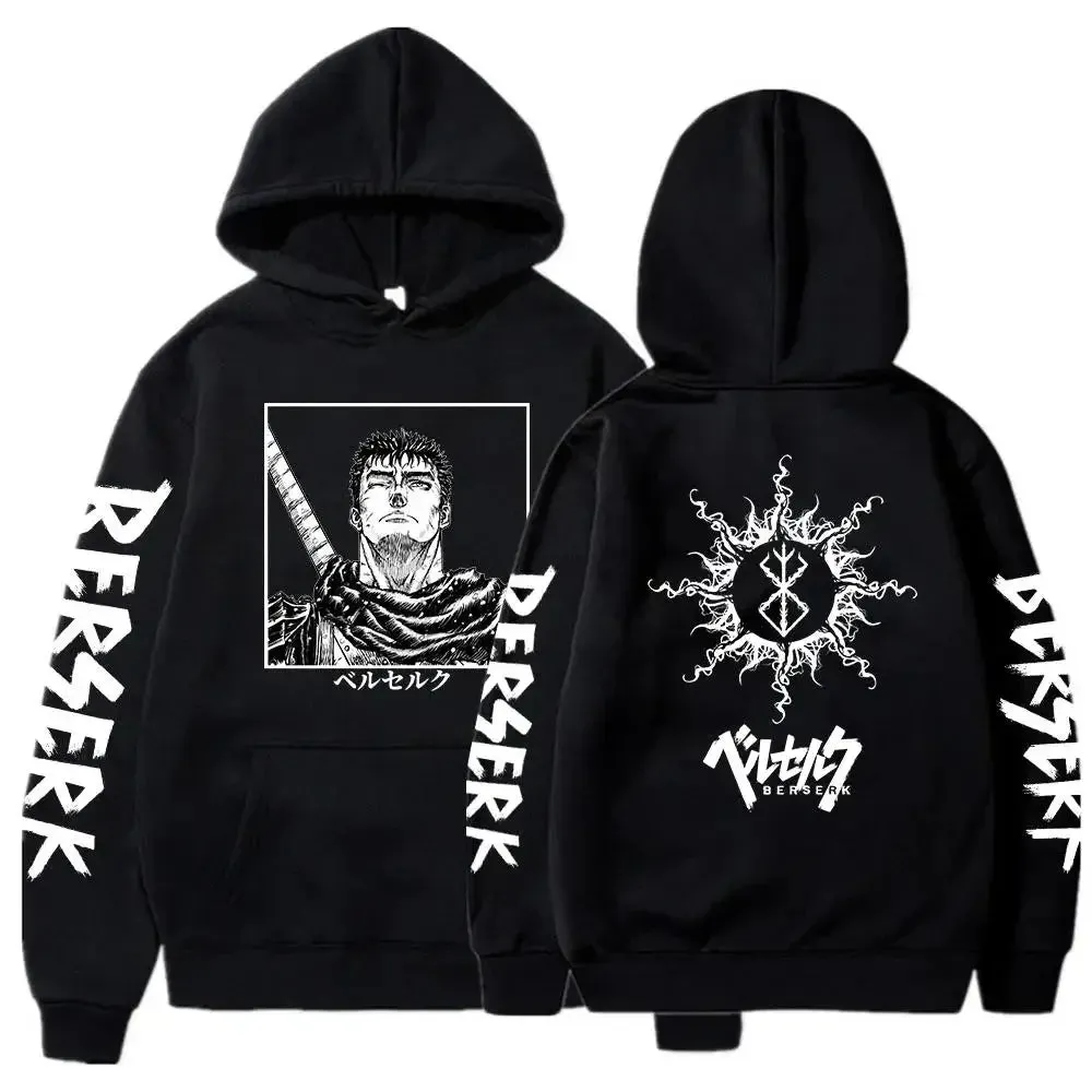 Berserk Guts Graphic Print Streetwear Hoodies