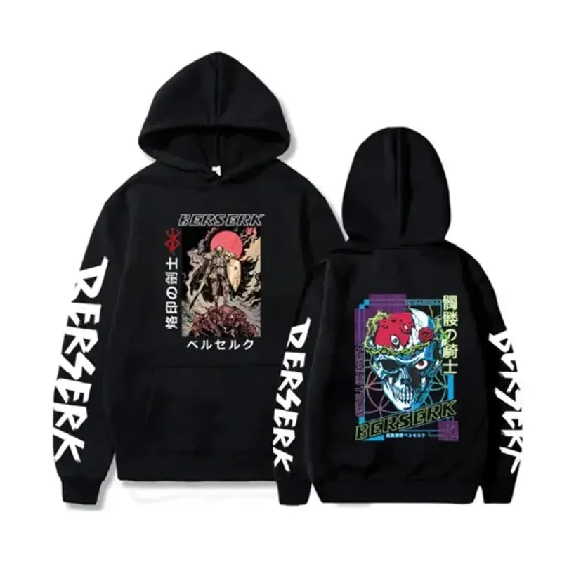 Berserk Guts Graphic Print Streetwear Hoodies