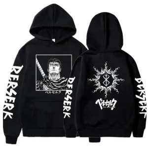 Berserk Guts Graphic Print Streetwear Hoodies