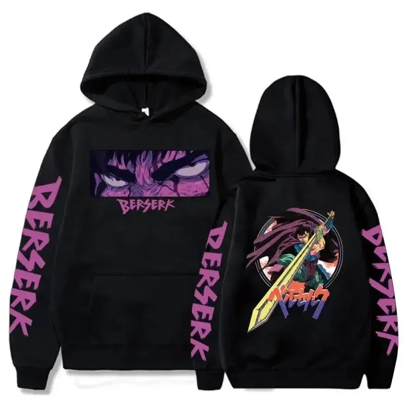 Berserk Guts Graphic Print Streetwear Hoodies