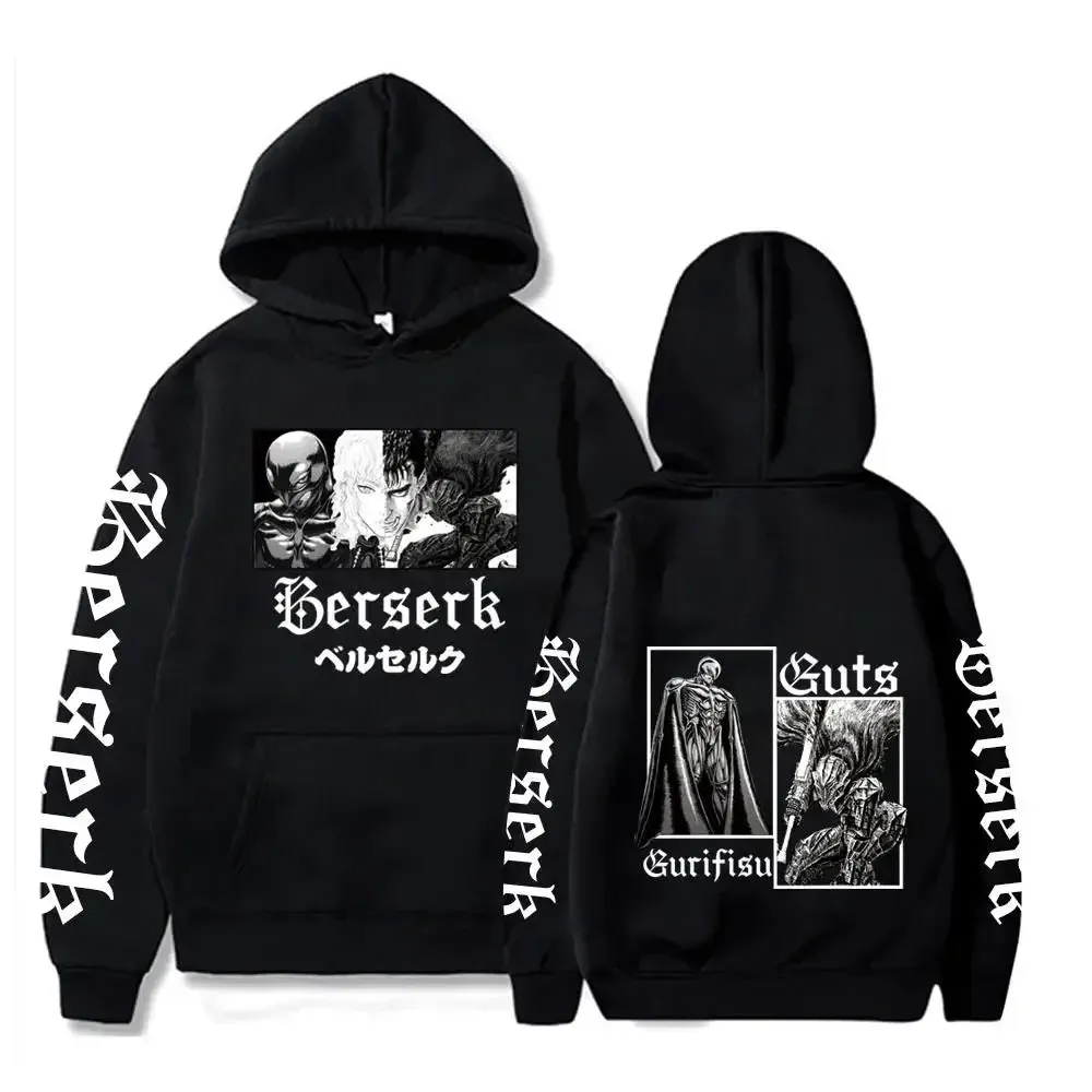 Berserk Guts Graphic Print Streetwear Hoodies
