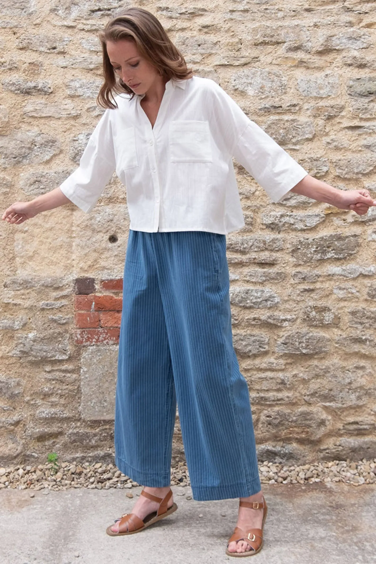 Bibico BS24WP002 Orla Denim Stripe Casual Trousers
