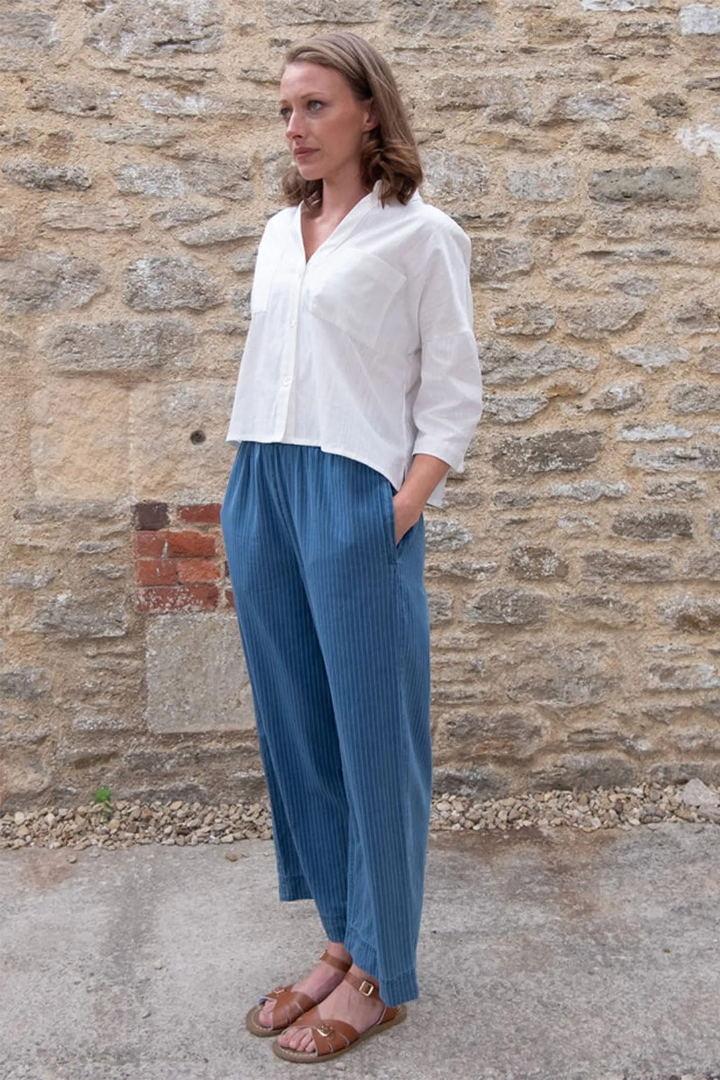Bibico BS24WP002 Orla Denim Stripe Casual Trousers