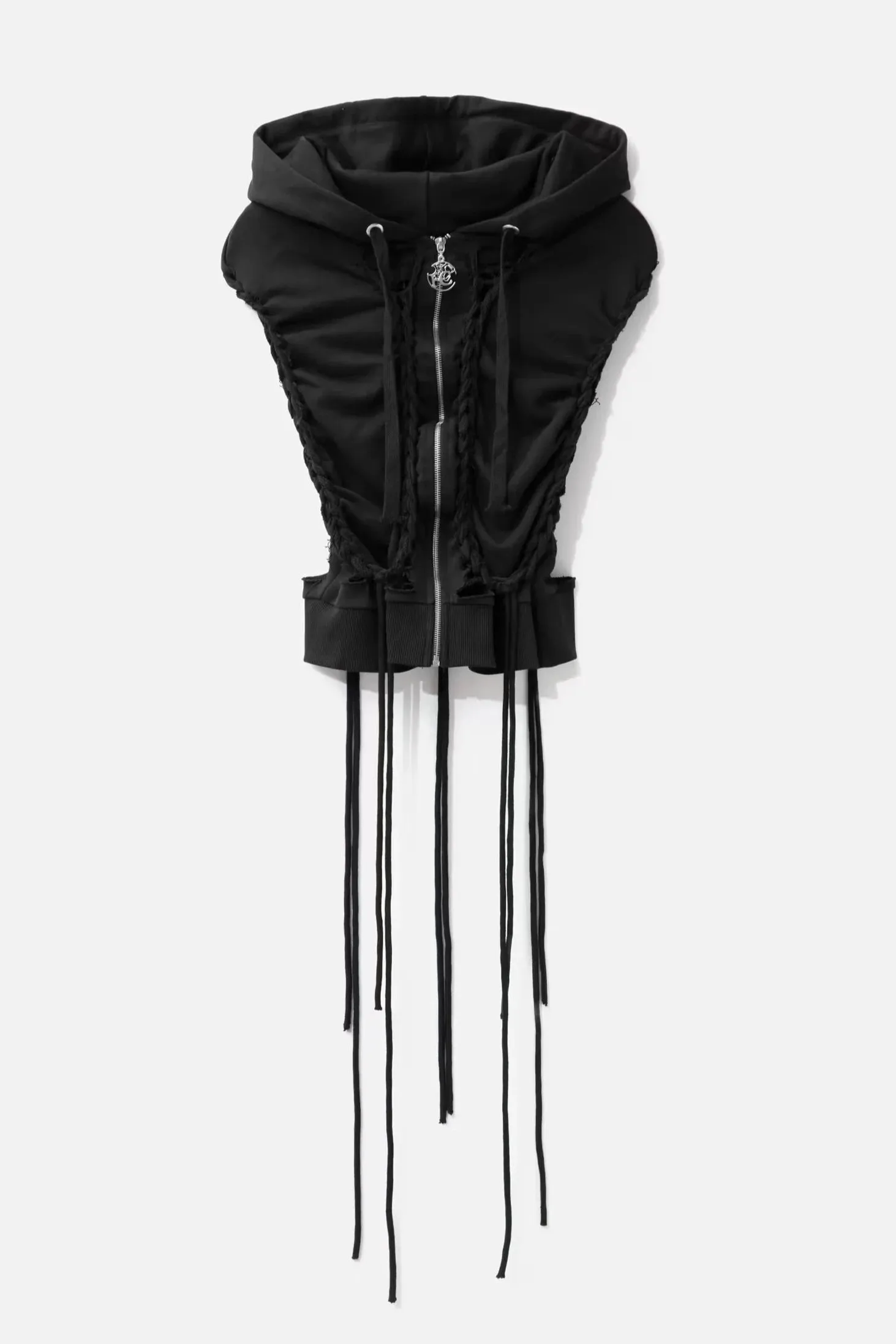 Black Deconstructed Jersey Top