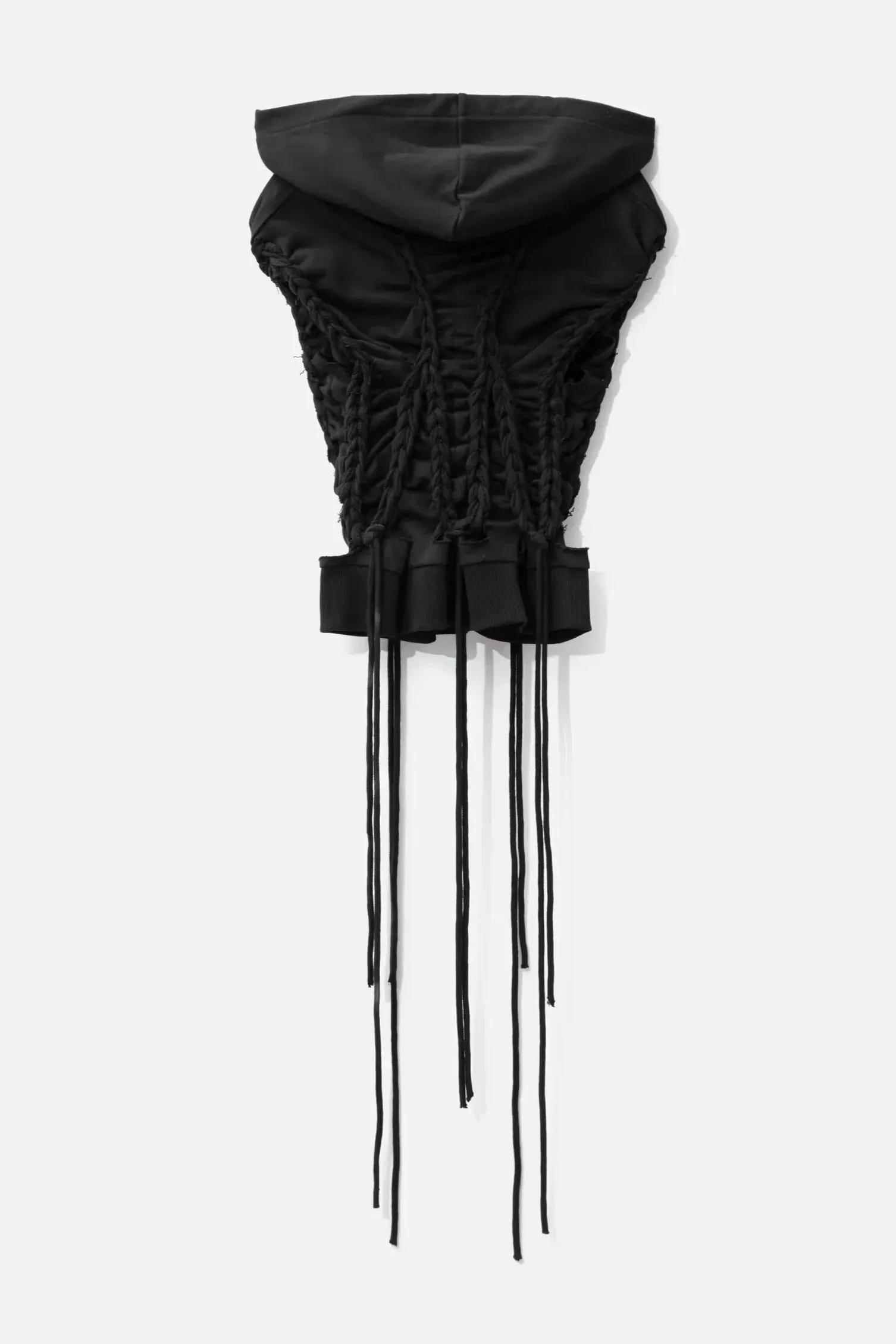 Black Deconstructed Jersey Top