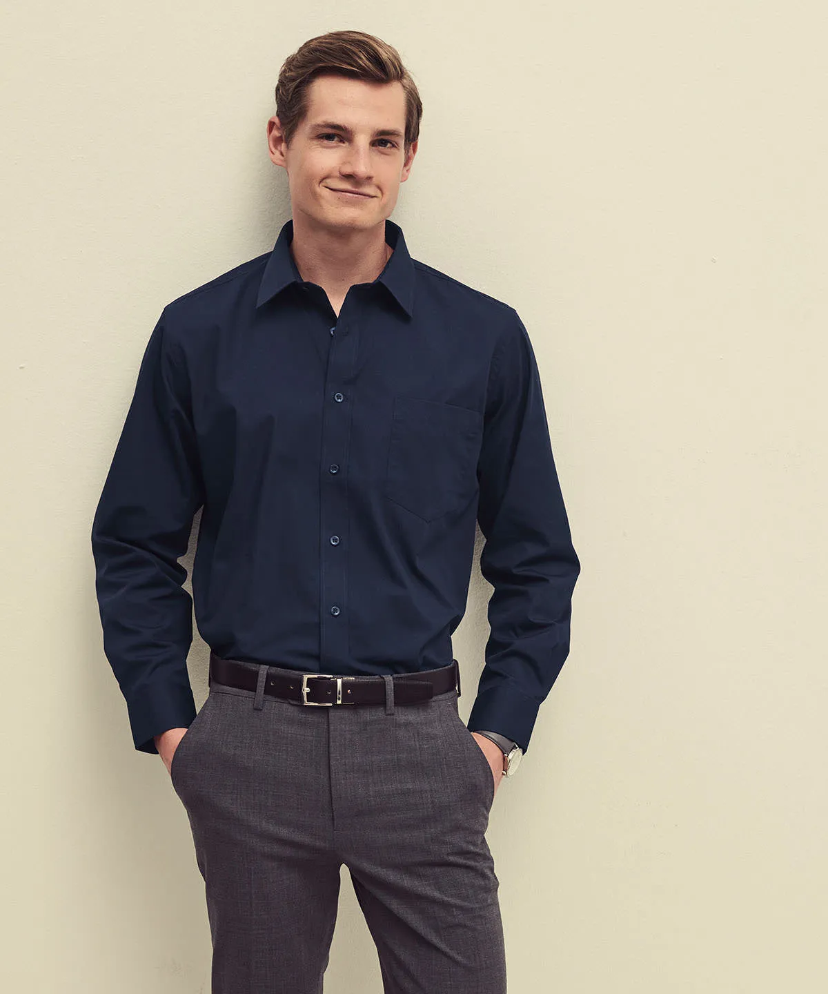 Black - Poplin long sleeve shirt