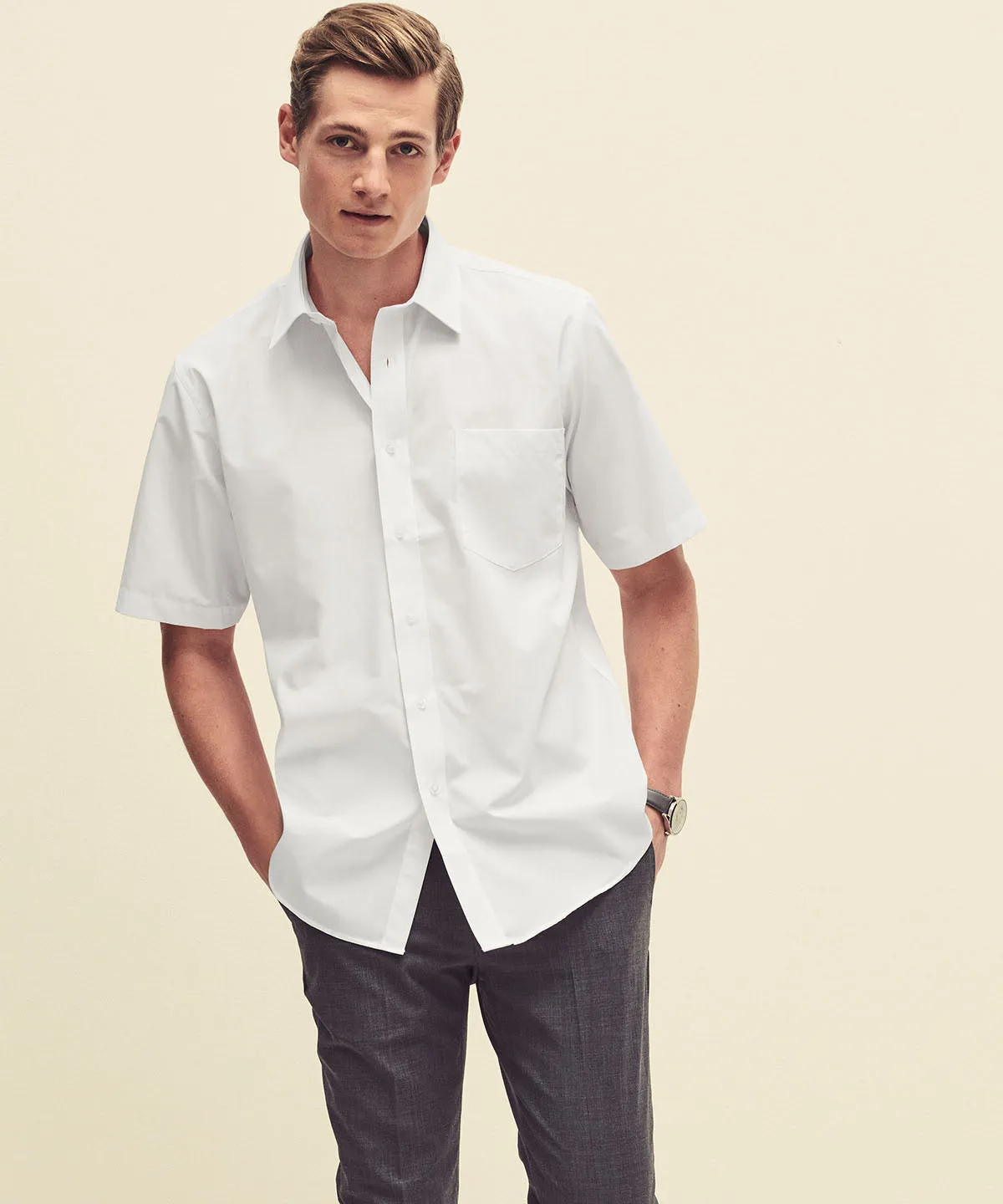 Black - Poplin short sleeve shirt
