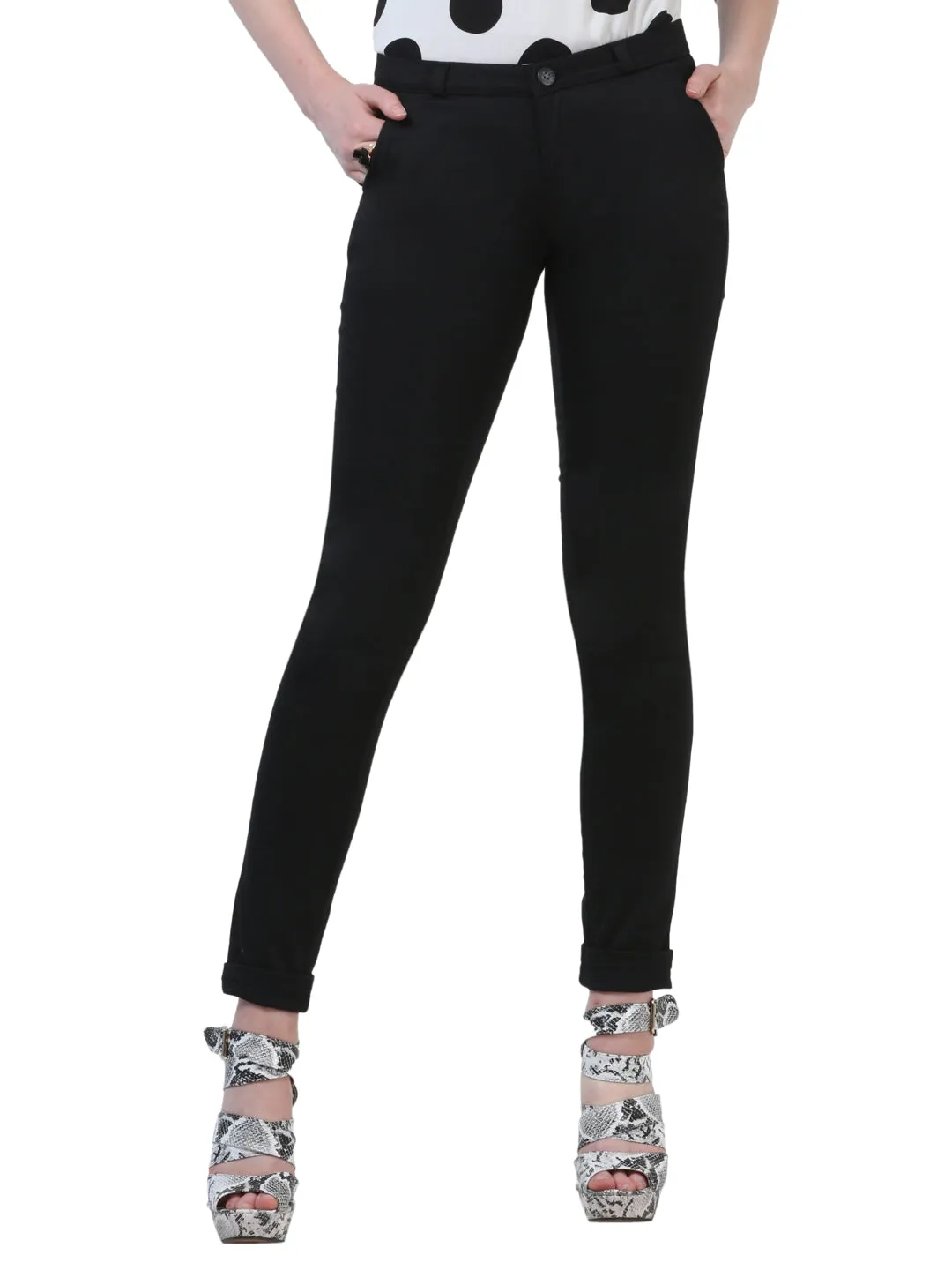 Black Solid Trouser
