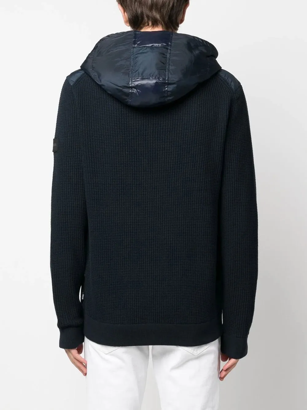 BOSS Panelled Padded Jacket Navy Blue