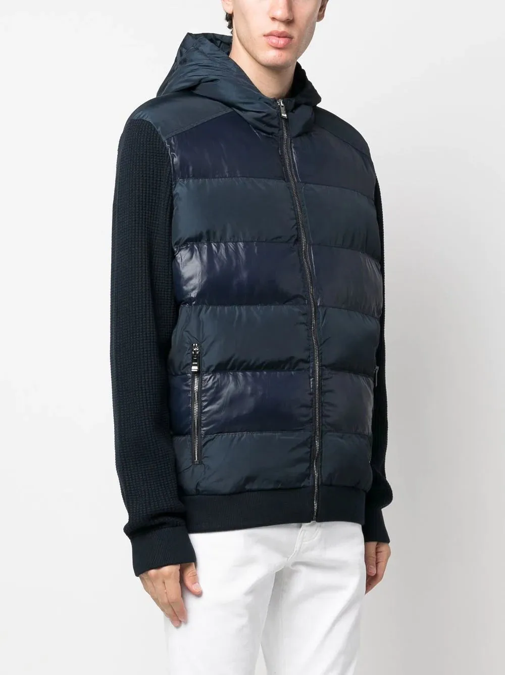 BOSS Panelled Padded Jacket Navy Blue