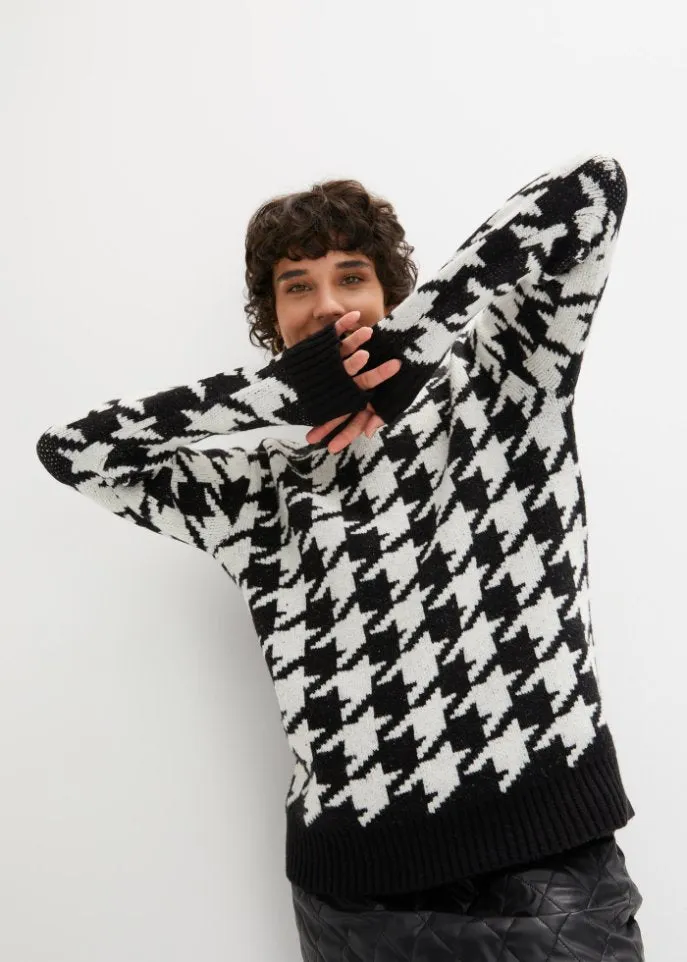 Bpc Bonprix Collection Knitted Crew Neck Sweater, Black