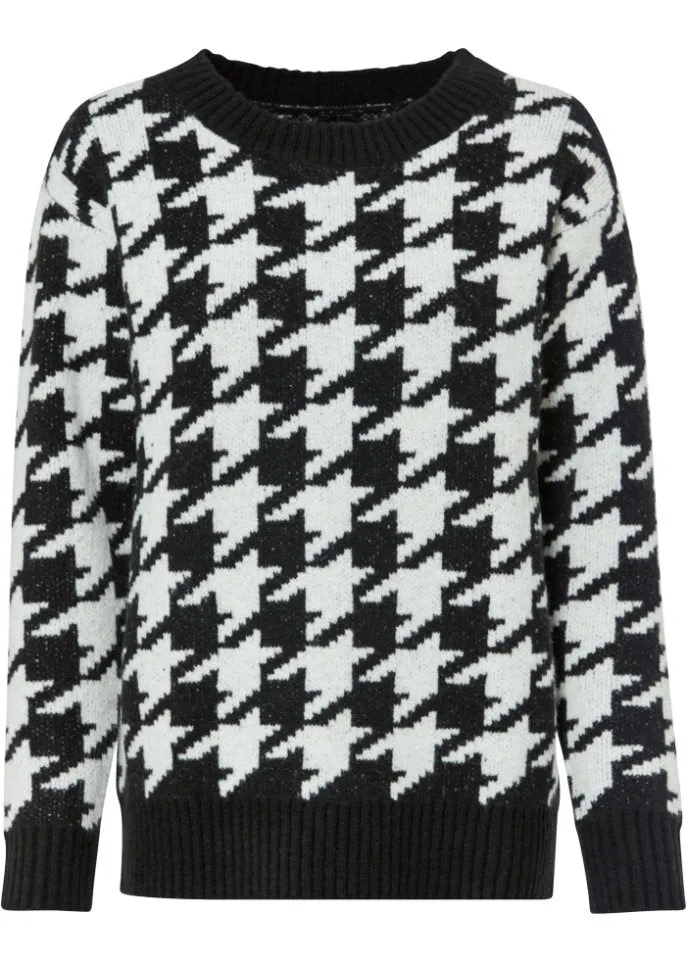 Bpc Bonprix Collection Knitted Crew Neck Sweater, Black
