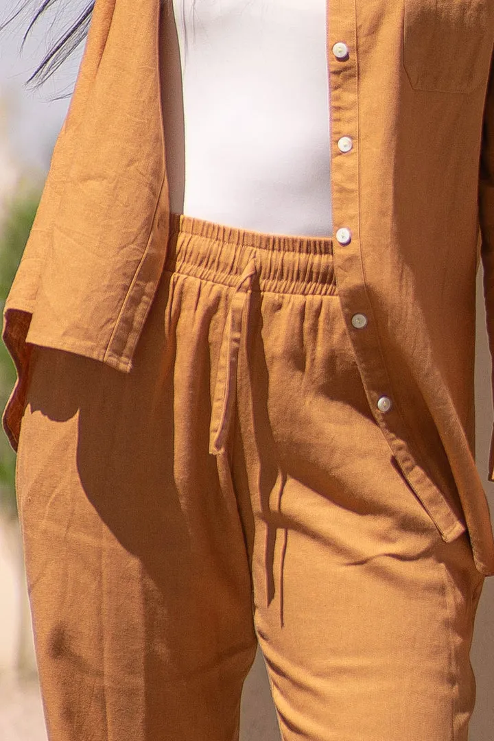 Brown Linen Pants