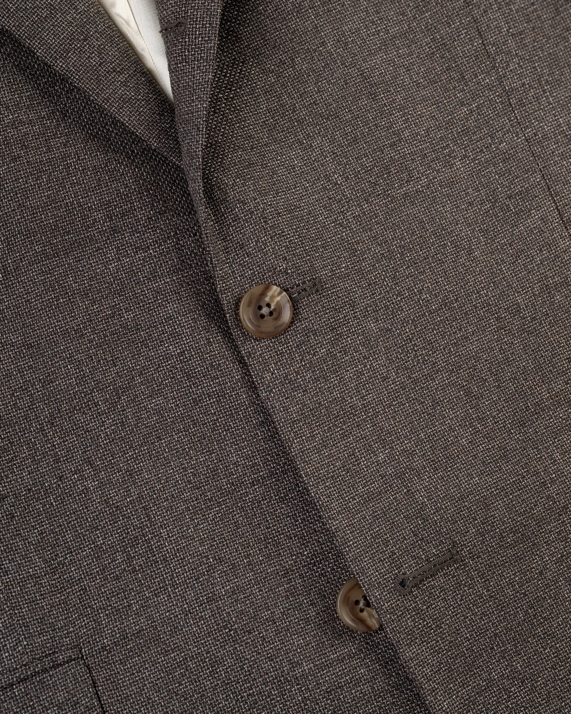 BROWN SOLID HOPSACK SPORT COAT