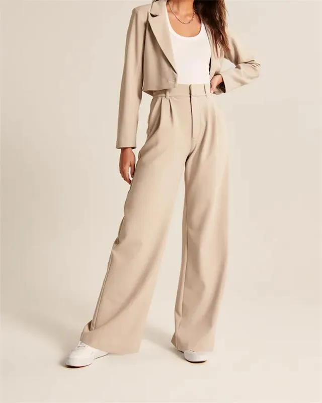 BUY 2 FREE SHIPPINGHigh Waist Tailored Wide Leg Pants