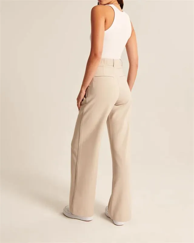 BUY 2 FREE SHIPPINGHigh Waist Tailored Wide Leg Pants