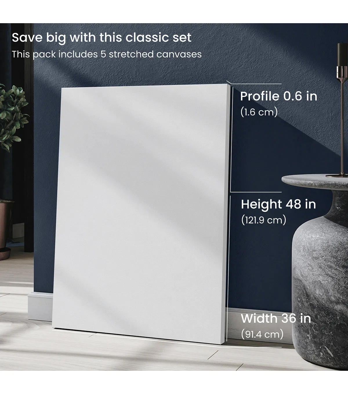 Classic Stretched Canvas, 36" x 48" - Pack of 2