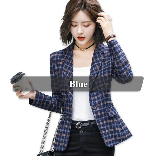 Comfortable High-quality Plaid Jacket with Pocket