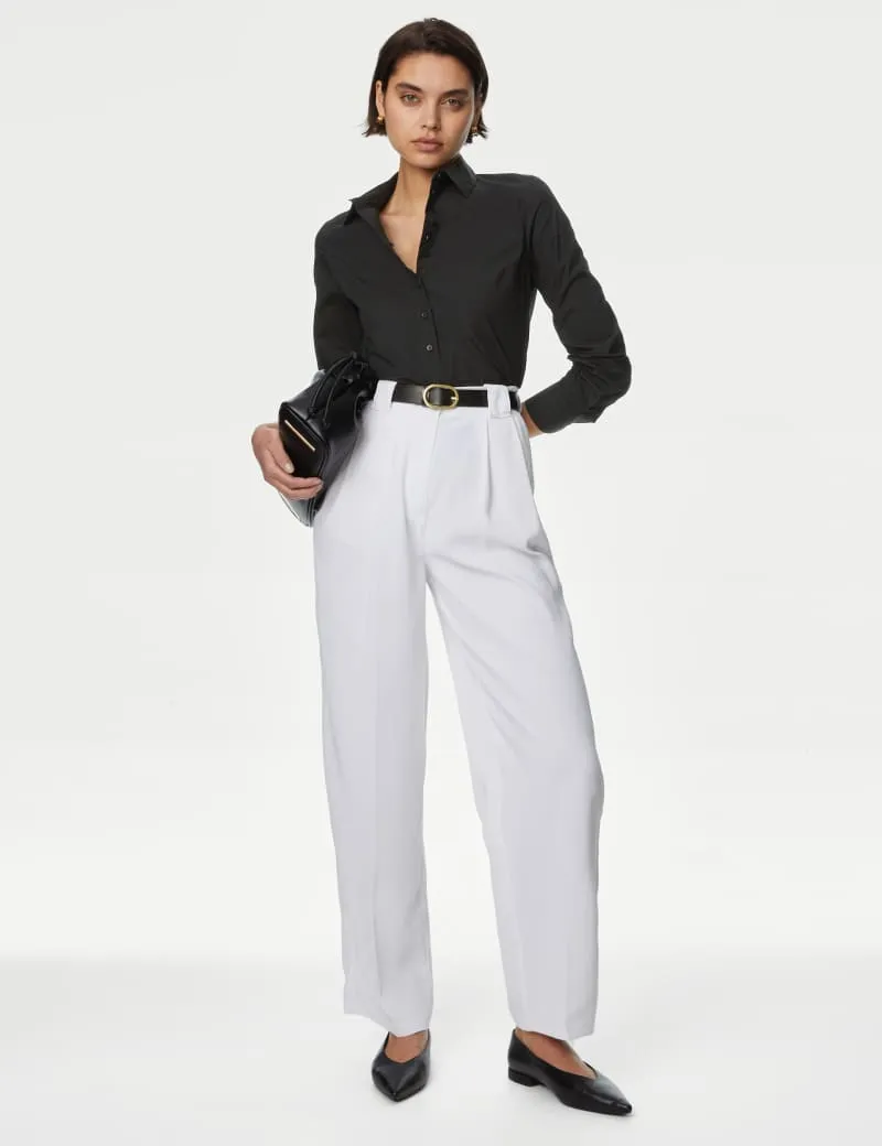 Cotton Rich Fitted Collared Shirt