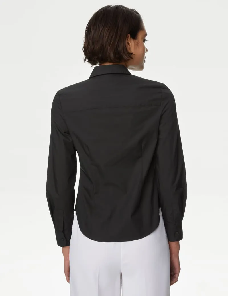 Cotton Rich Fitted Collared Shirt