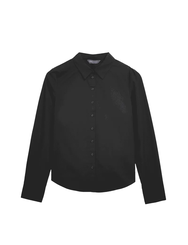 Cotton Rich Fitted Collared Shirt