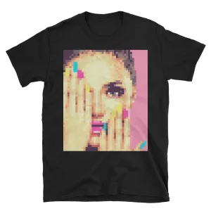 Coy peekaboo lady pixelart Short-Sleeve Unisex T-Shirt