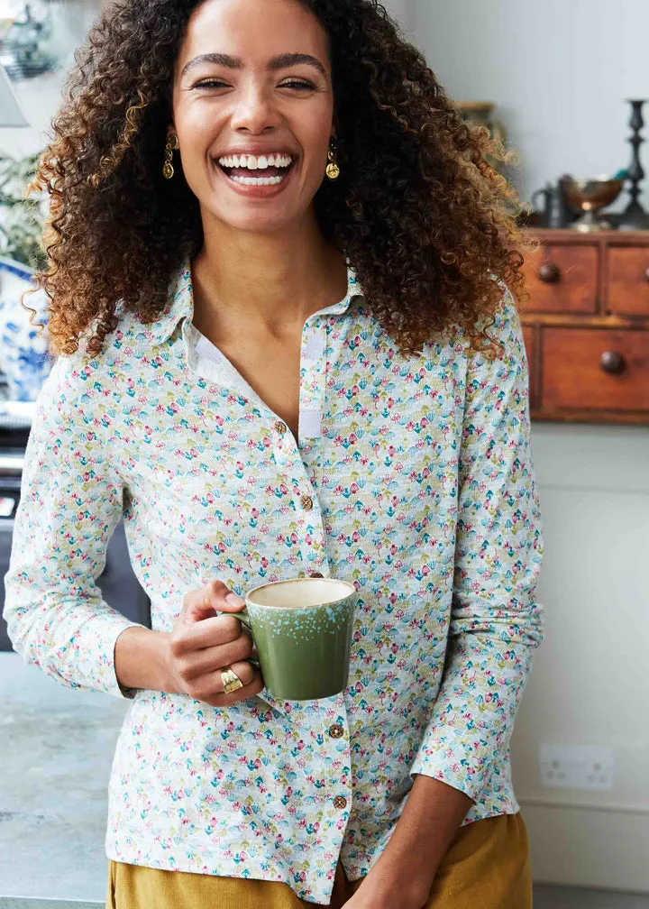 Dotty Cotton Jersey VELCRO® Brand Fastening Shirt