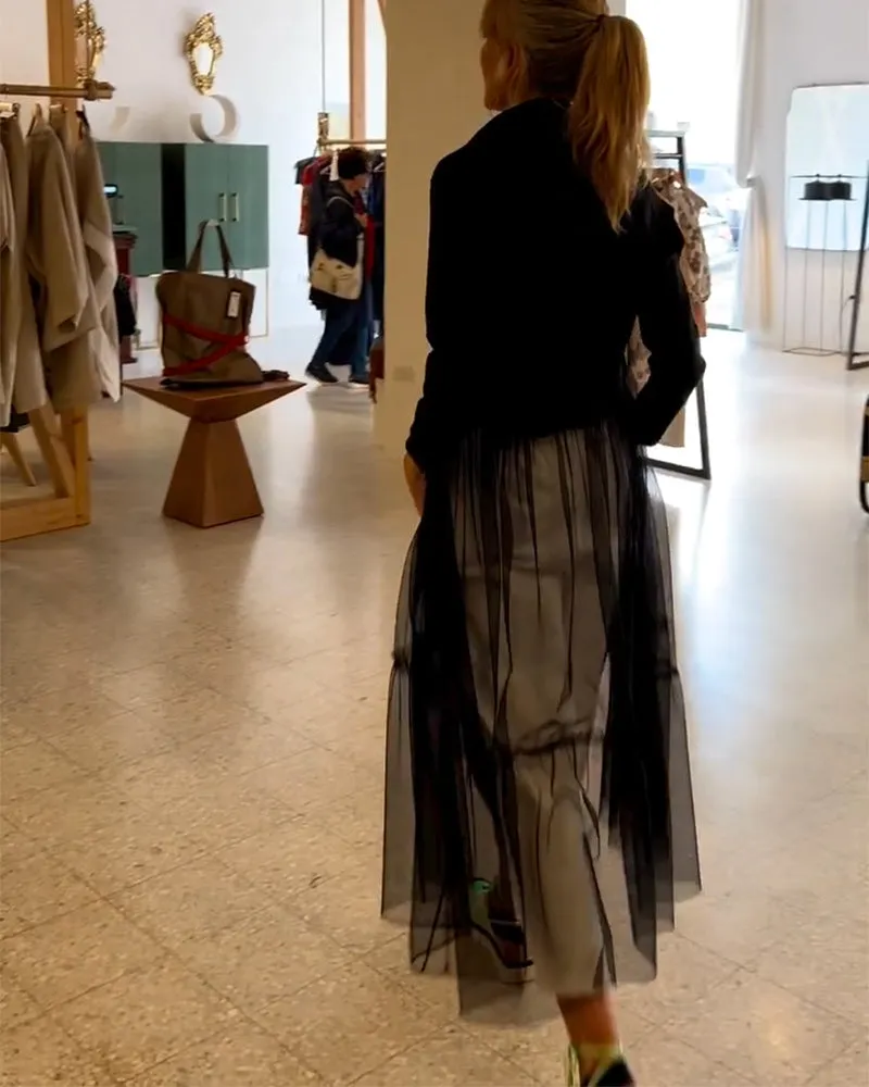 Fashionable Flowy Mesh Long Shirt