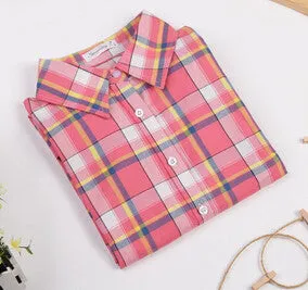 Fashionable Women's Shirt With Long Sleeves & Turn-Down Collar