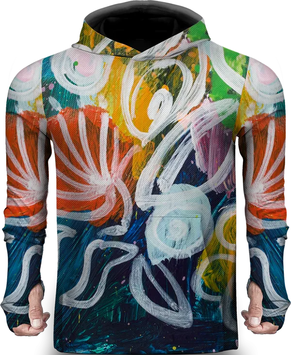 FLOWER OIL PAINT LIGHTWEIGHT SUN HOODIE