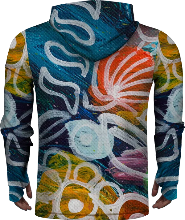 FLOWER OIL PAINT LIGHTWEIGHT SUN HOODIE