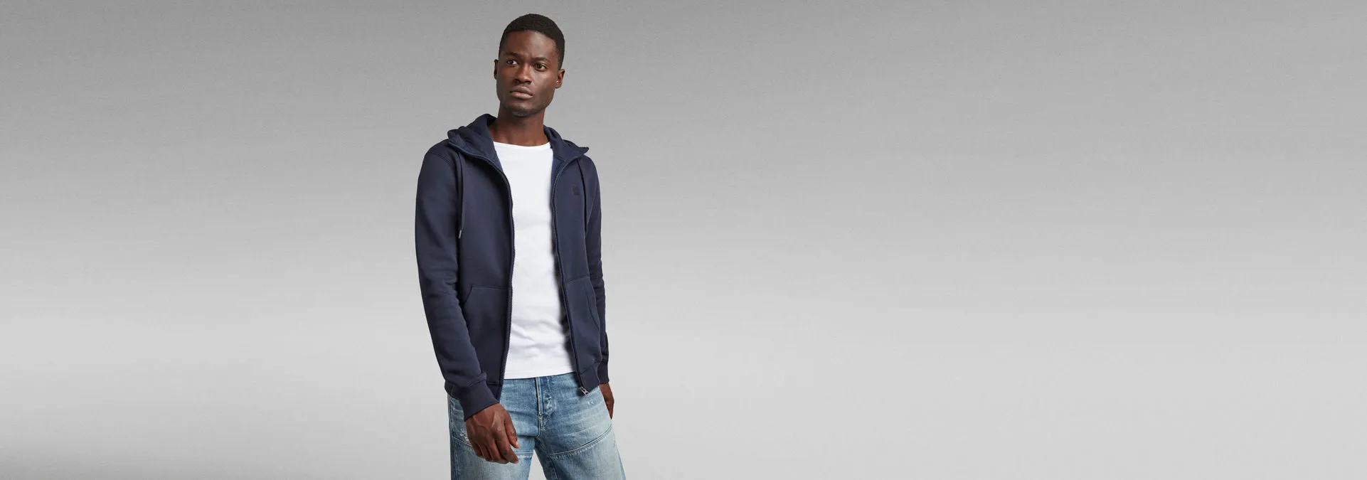 G-STAR CORE ZIPUP HOODY (Navy Blue)
