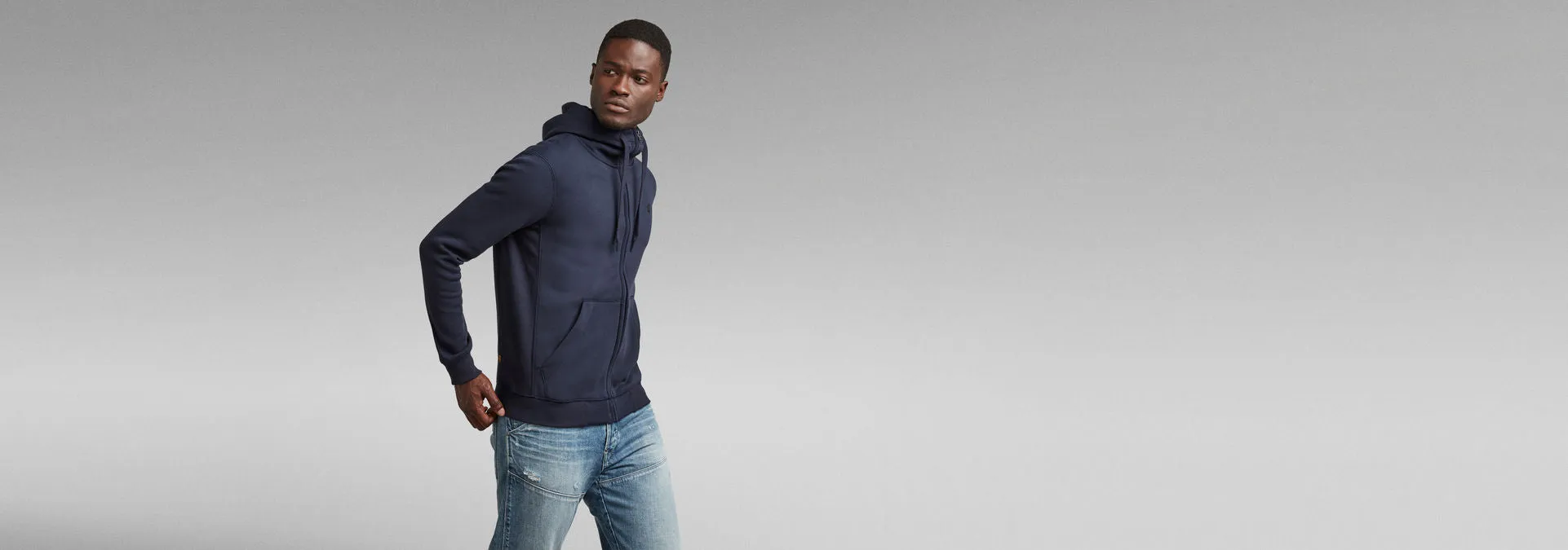 G-STAR CORE ZIPUP HOODY (Navy Blue)