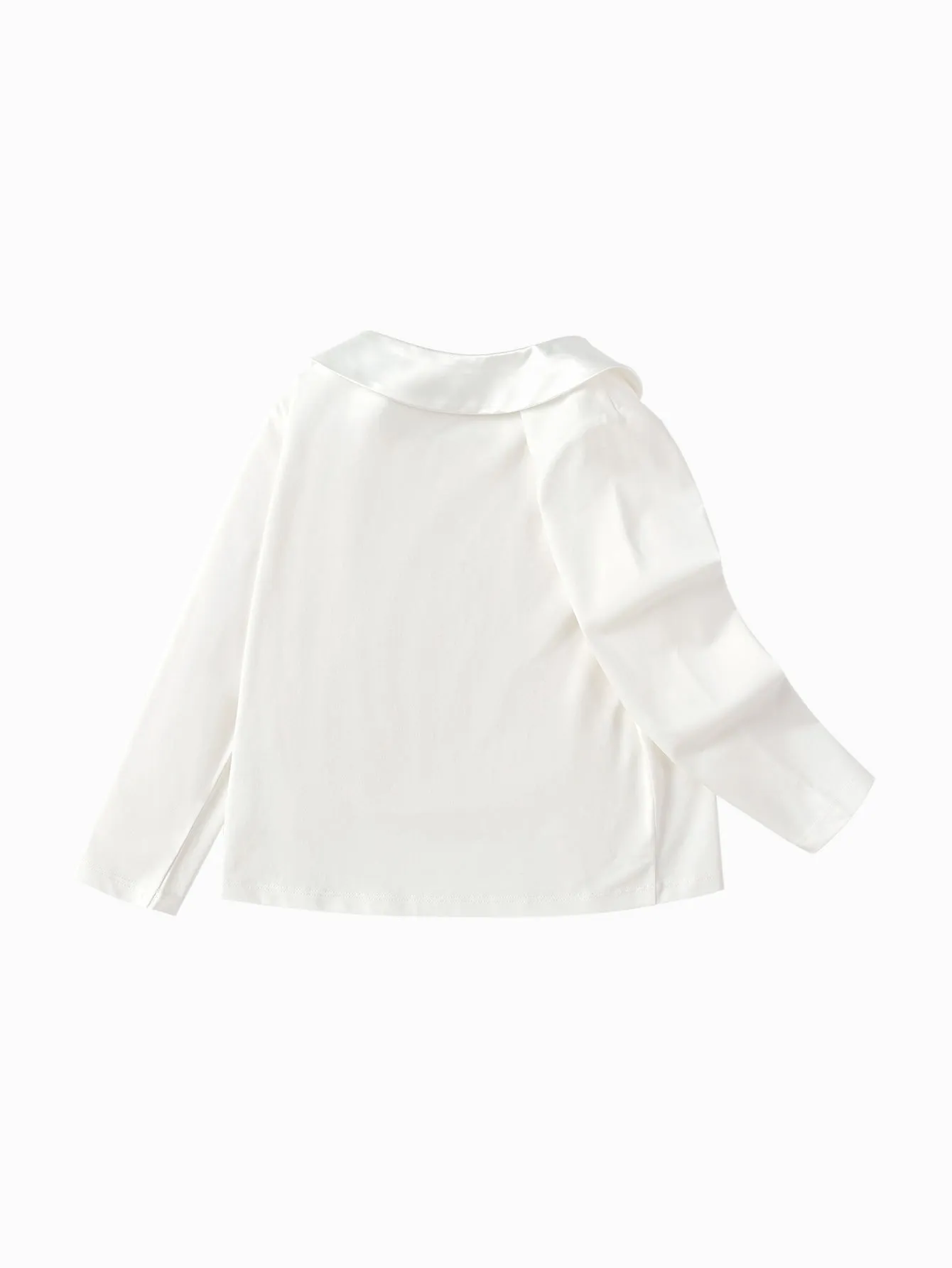 Girl Highlight Moment Raw White Bow Long Sleeve T-Shirt
