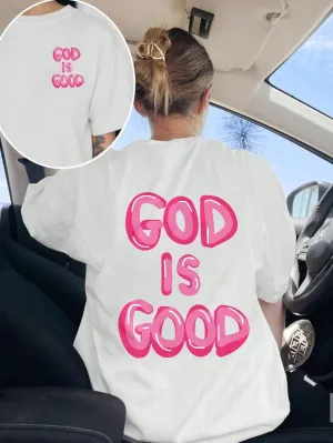 God Is Good Christian Women Round Neck Short Sleeve