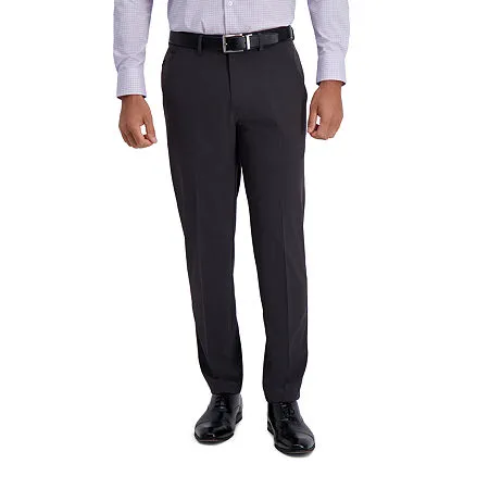 Haggar Mens Slim fit Dress Pants 36 / 32 Black Solid