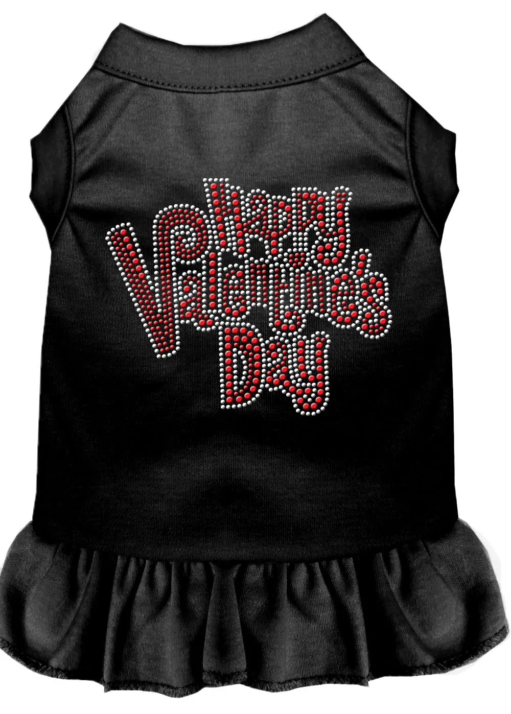 Happy Valentines Day Rhinestone Dress Black Xxl