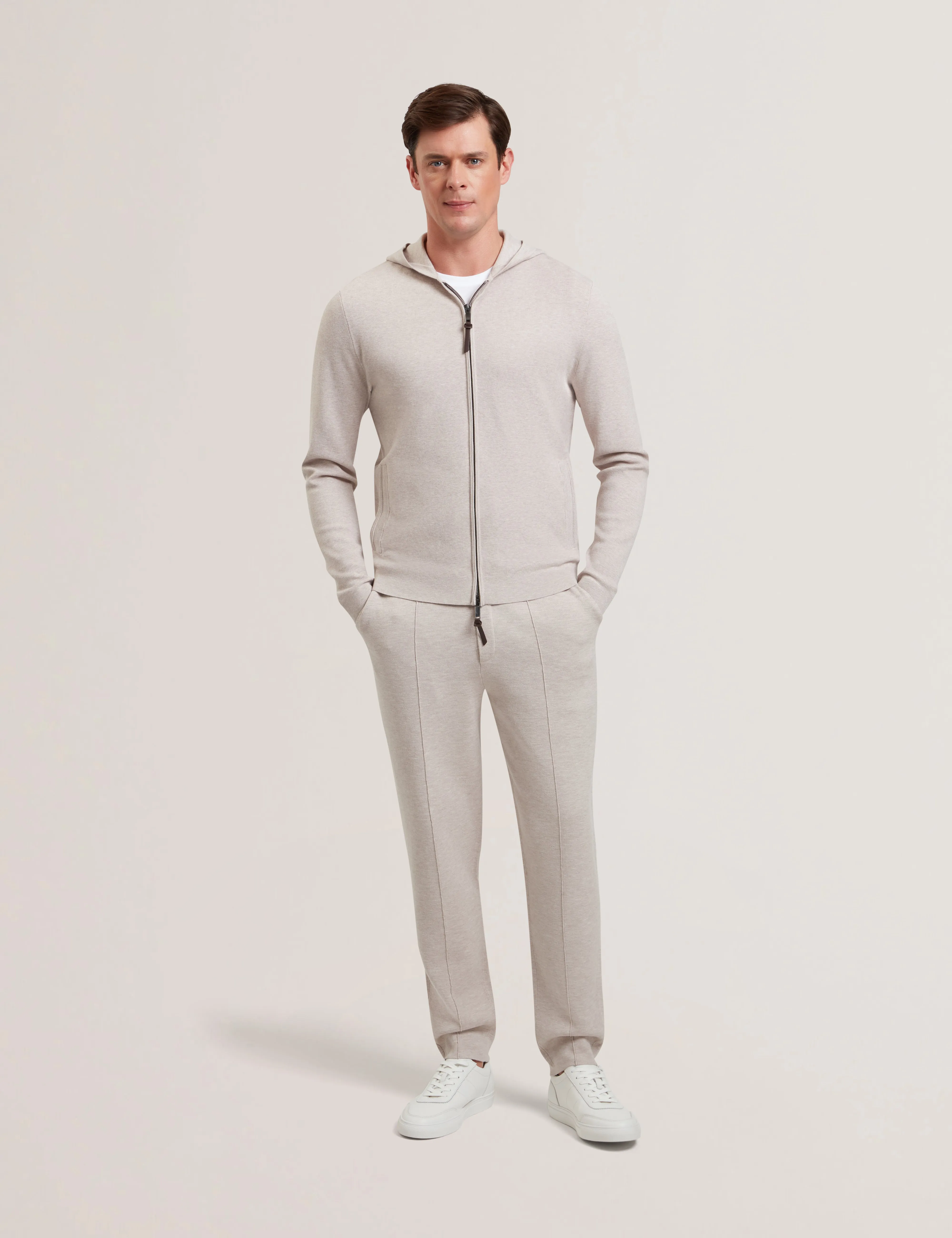 Harldab Knitted Tapered Fit Jogger Natural