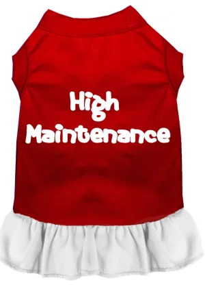 High Maintenance Screen Print Dress Red With White Sm