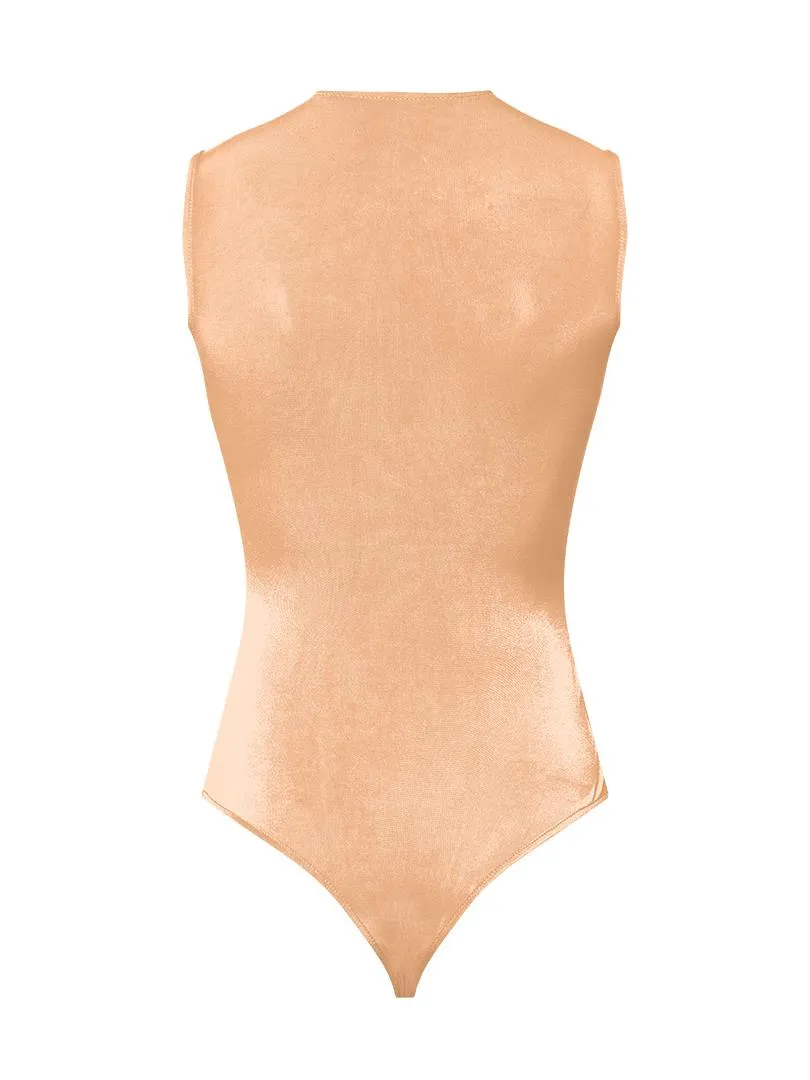 Iconic Sleeveless Bodysuit with Snaps - Orange